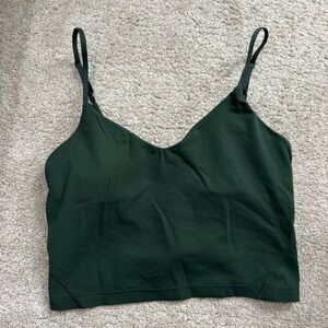 Lulu Dark Green Spaghetti Strap sports bra